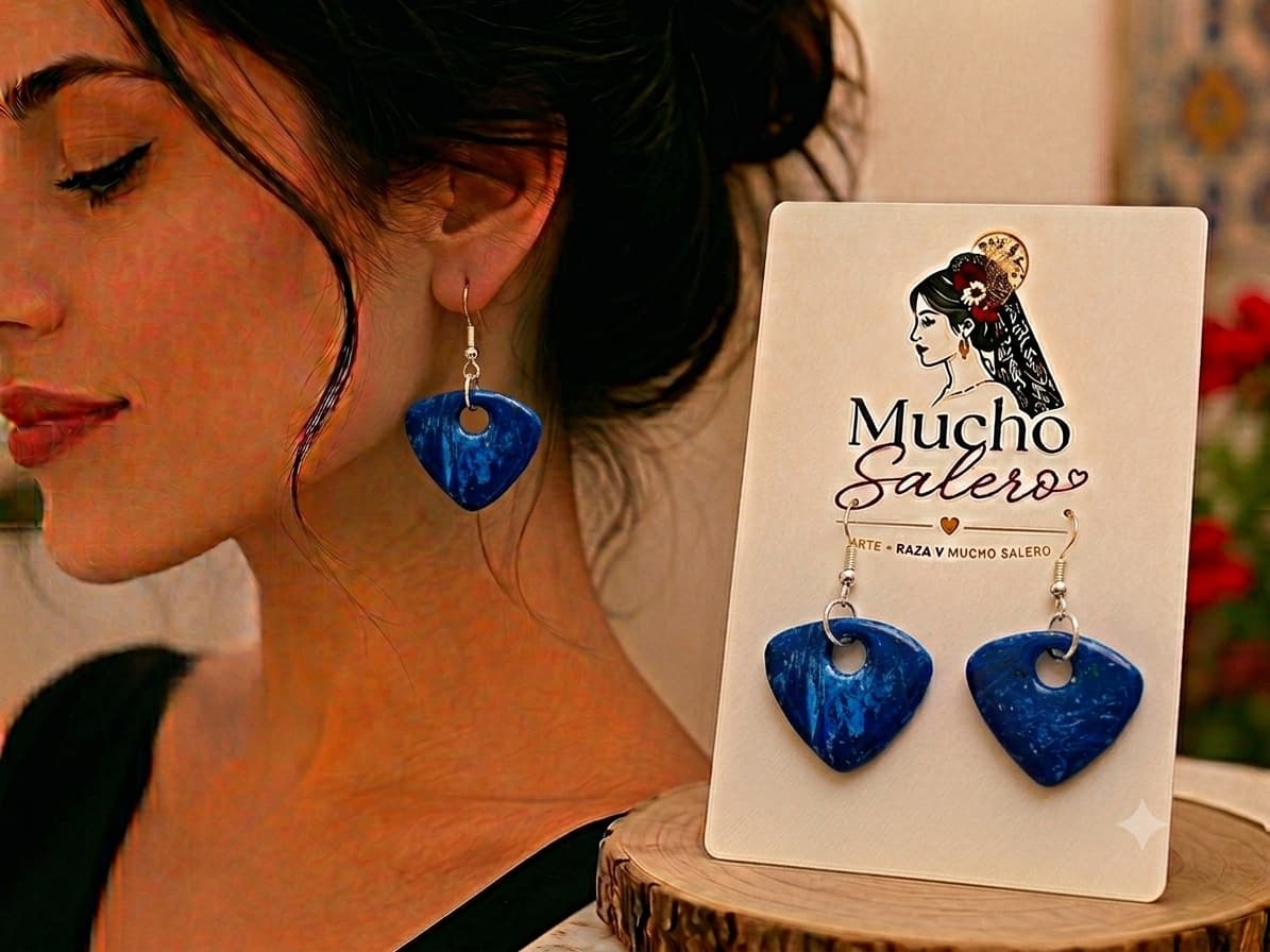 Pendientes Púa Guitarra Azul