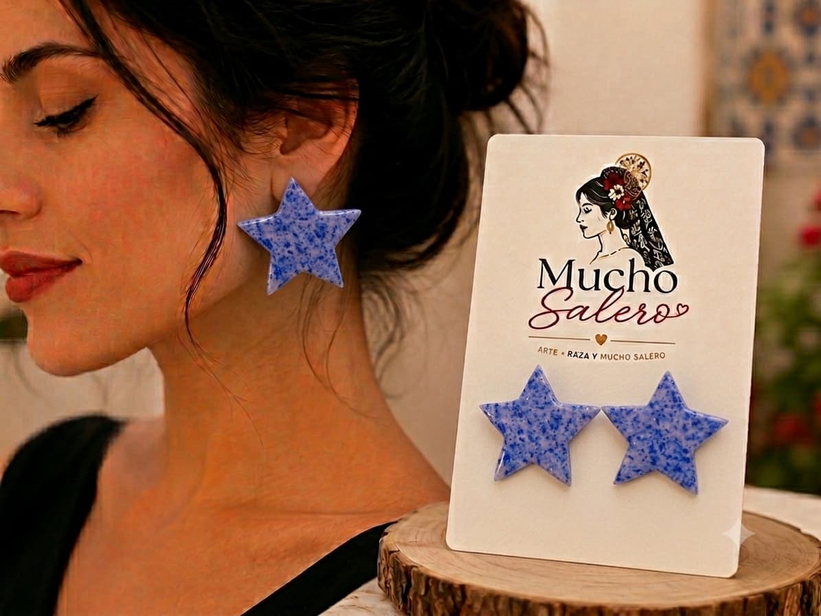Pendientes Estrella Azul