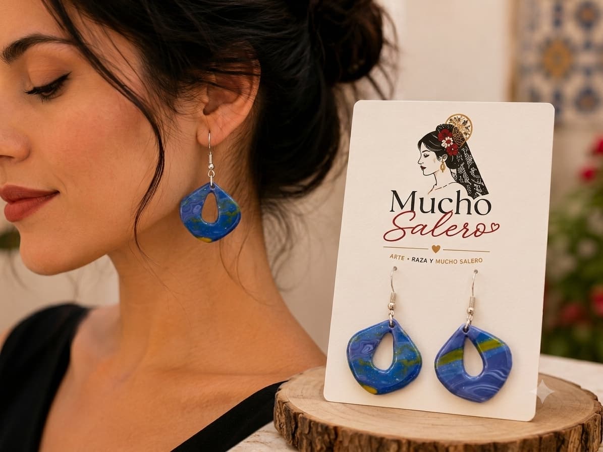 Pendientes Rombo Azul