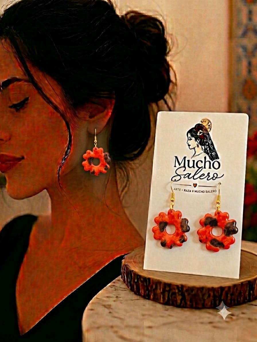 Pendientes Flor print