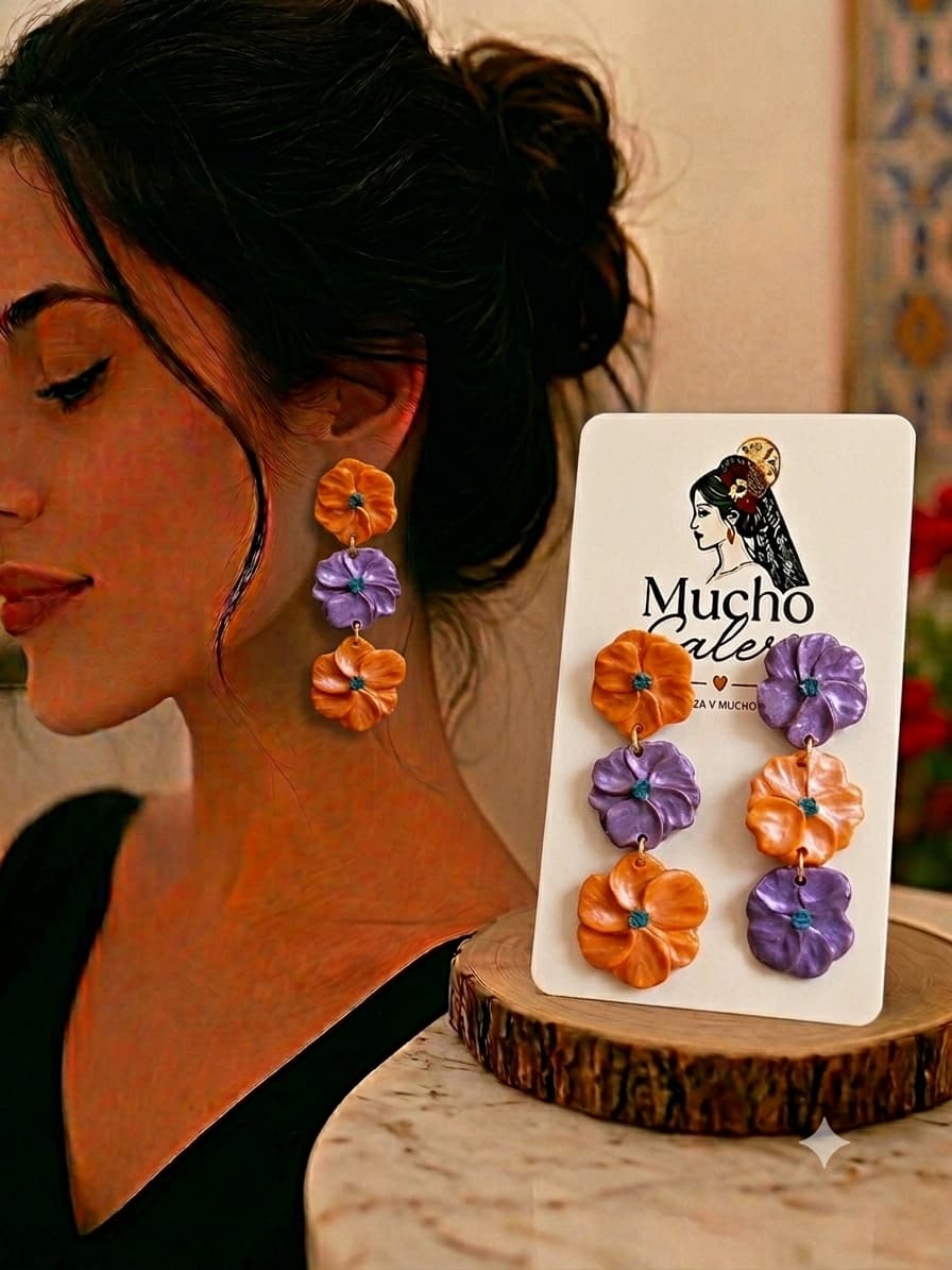 Pendientes Trío Floral